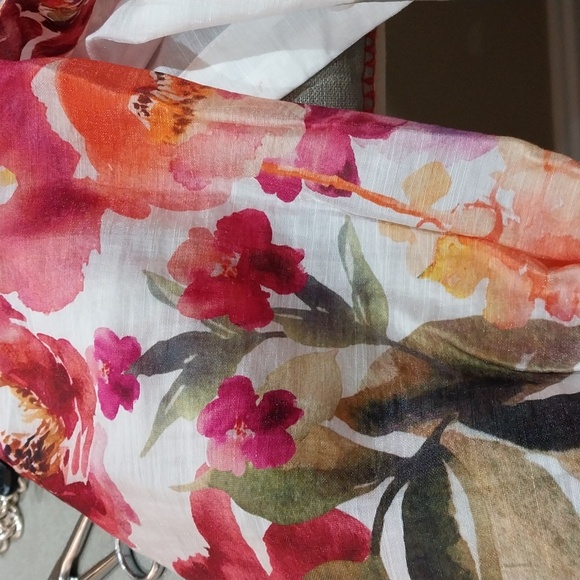 Nwt XL & Large JOIE Sheer White Floral Button Down Shirt - Picture 5 of 16